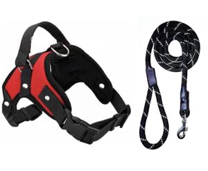 Dog Trust Vest Harness for Dogs Large Size with Padded Black Rope Leash Comfortable &Breathable&Durable -Dog Harness for Large German Shepherd Vest Harness for Dog