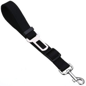 Foodie Puppies Dog Car Seat Belt for Small Medium Size Foodie Puppies Dog Car Seat Belt for Small Medium Size Pets, Adjustable Safety Heavy Duty Elastic Lead Harness for Cars with Elastic Nylon (Tether Leash 70cm)