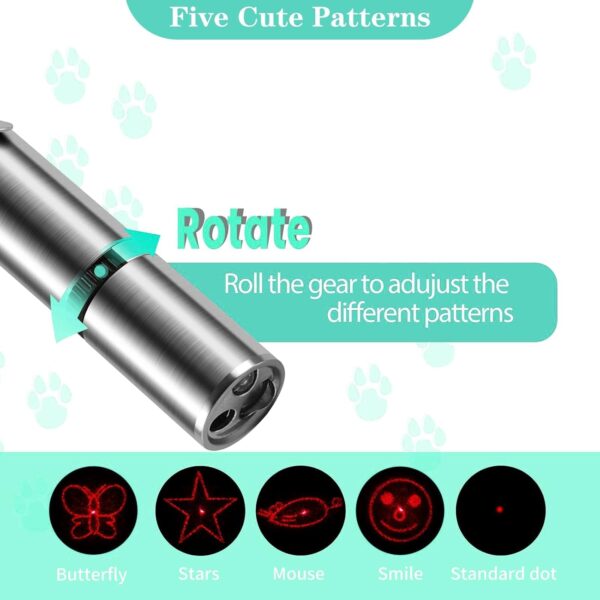 61kaAr7GCqL._SL1500_.jpg Cat Chasing Toy, USB Laser Pointer for Chasing Interactive Cat Toy 3 in 1 Laser Pen Checking Cat Skin/White Light Illumination