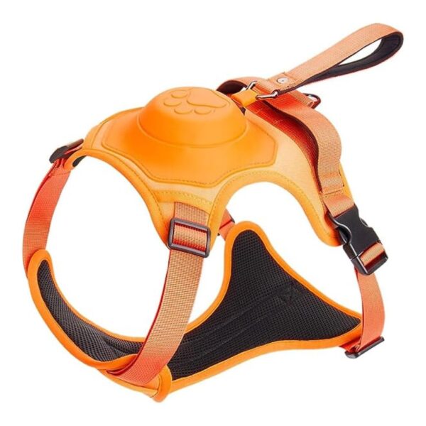 A+a Pets' 2in1 No Pull Dog Harness & Leash Combo A+a Pets' 2in1 No Pull Dog Harness & Leash Combo | Handsfree Multi Function Pet Vest with Built-in Retractable Leash | Automatic Comfortable Body Belt (XL, Orange)