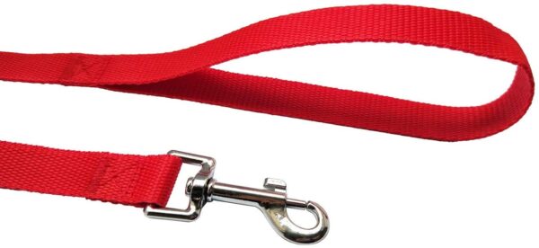 Nylon Dog Training Lead Dog Leash 10 Ft Long Leash (1 Inch Wide) (Red)