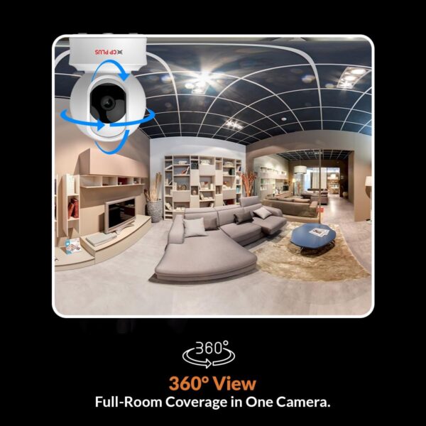 61l9Isd1iBL._SL1200_.jpg CP PLUS 3MP Resolution Smart Wi-fi CCTV Home Security Camera | 360° View | Motion Tracking | 2-Way Talk | Cloud & SD Card Support | CTC Cyber Secure Tech | 15M Night Vision | CP-E31Q