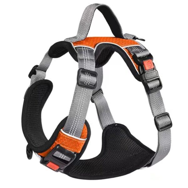 PetVogue Dog Harness With 3M Reflective|X Large Size No Pull PetVogue Dog Harness With 3M Reflective|X Large Size No Pull Adjustable Dog Body Belt|Reflective Dog Vest Oxford Fabric|Soft Padded Easy Control Dog Chest Neck Belt|No More Pulling Or Choking|, Orange
