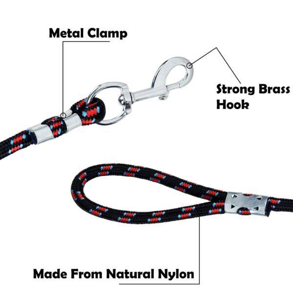 Strong Pet Dog Leash with Soft Padded Handle,Highly Reflective Rope for Night Walking,360-Degree Rotating Metal Buckle Without Tangles (Large)
