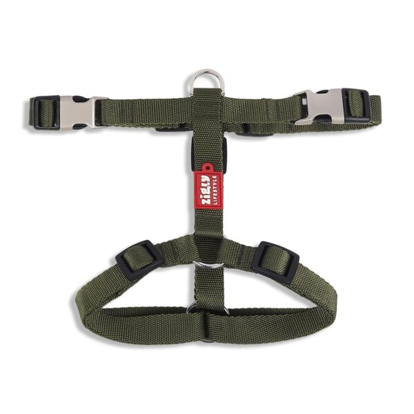 Zigly Lifestyle Classic Dog Harness - Body Belt for Dogs with Adjustable Buckle - Soft and Comfortable with Sturdy Handle - Large (Olive Green)