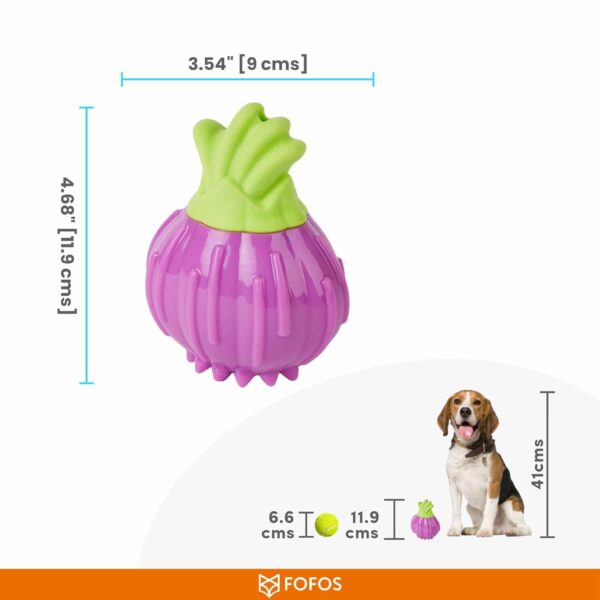 BarkButler x FOFOS Giggling Squeaker Dog Toy - Onion, Durable Chew Toys, Ideal Teething Toys for Puppy & Adult Dogs (5-30kgs), Interactive Dog Toys for Dogs of All Breeds