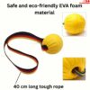 61letX052RL._SL1080_.jpg Rope Ball Dog Toy Interactive Pet Training Toy Ball for Tug, Chew, Fetch & Play Perfect for Powerful Chewers Play Ball Dental Clean (Rope Ball) Yellow