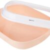 Amazon Basics Cat Litter Box Tray with Free Scooper | Semi Closed Design and Durable Quality | Suitable for All Adult Cats & Kittens, Pink