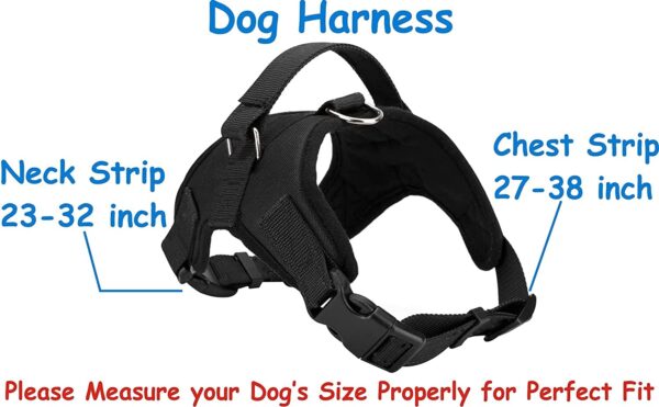 61mJ7CNKDhL._SL1500_.jpg Dog Belt Padded Dog Vest Harness Adjustable Neck Strip Chest Strip & Adjustable Dog Padded Rope Leash (Black, Large)