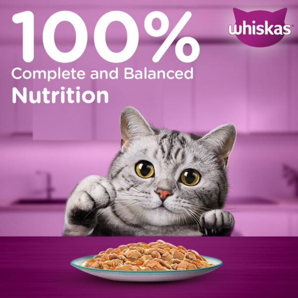 61mcSbQ1BKL._SL1100_.jpg Whiskas Tasty Mix Adult (1+ year) Wet Cat Food, Seafood Cocktail Wakame Seaweed in Gravy, 70 g, Cat Food Made with Real Fish, Complete & Balanced Nutrition for Adult Cats