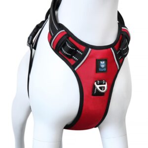 HANK Dog Harness | 3M Reflective | Body Vest for HANK Dog Harness | 3M Reflective | Body Vest for Small Dogs | Soft Comfortable | Adjustable Buckles | No Pull Harness for Training, Walking (Red - S (4-13Kg)
