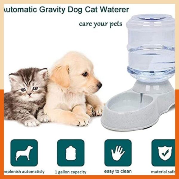 61myi1UL1lL._SL1080_.jpg GION 3.5 Litter Self-Dispensing Gravity Pet Food Feeder Bowl Water and Food Cat Feeder Bowl and Automatic Water Dispenser Bottle (1Pcs)