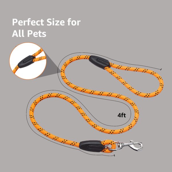 61n1Pf6GJxL._SL1500_.jpg amazon basics, Heavy Duty Reflective Dog Leash 4ft /122 cm Long Nylon Rope Leash with Anti-Slip Padded Handle for Medium & Large Dogs Durable Training Leash |12 mm Thickness | Pink