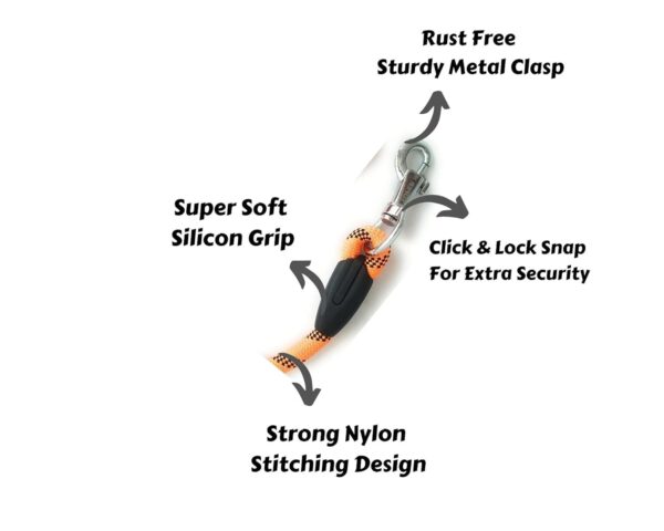 61nTGcv47-L._SL1500_.jpg Short Rope Dog Leash, with Rubber Hand Grip, Orange - 24 Inch, 15mm
