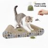 Durable Cat Scratching Board Reversible Corrugated Cardboard Scratcher Pad for Cats Protects Furniture Includes Catnip S Shape Twin Design Durable Eco-Friendly for Kittens & Cats Pack 1 (1.0)