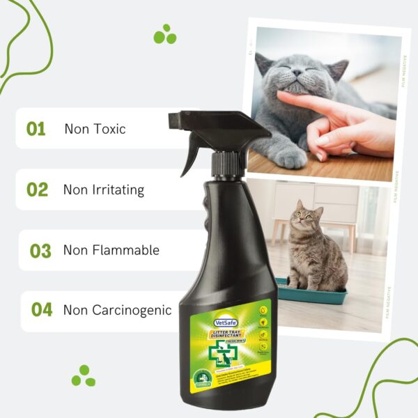 VetSafe Cat Litter Tray Disinfectant 500 ml | Ready-to-Use Spray | Eliminates Odour & Germs | Safe & Gentle for Cats