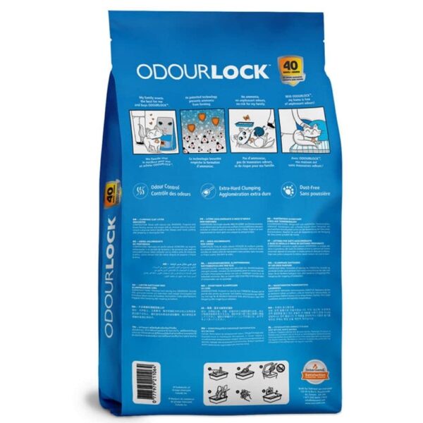 OdourLock Unscented Ultra Premium Cat Litter - Blocks Ammonia for 40 Days, Quick Absorption, Dust-Free, Extra-Hard Clumping, Multi-Cat Friendly, Made in Canada, Easy Maintenance 6kg
