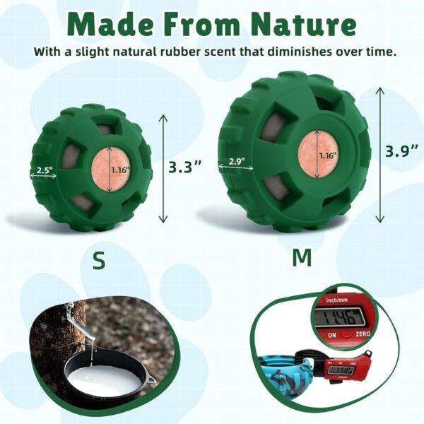 4-in-1 Dog Toys, Frozen Dog Treat to Keep Them Busy, Treats Puzzle Ball Toy, Interactive Treat Dispensing Dog Toy, Durable Rubber Chew Toys, DIY Freezable Fillable Treat Toy (Green Medium)