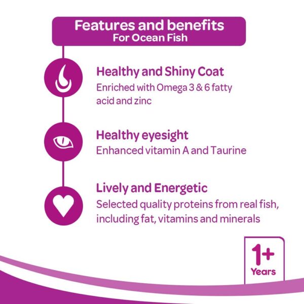 Whiskas Adult Cat Food Combo - Ocean Fish Dry, 3kg + Tuna in Jelly, 85g (6 Pouches)