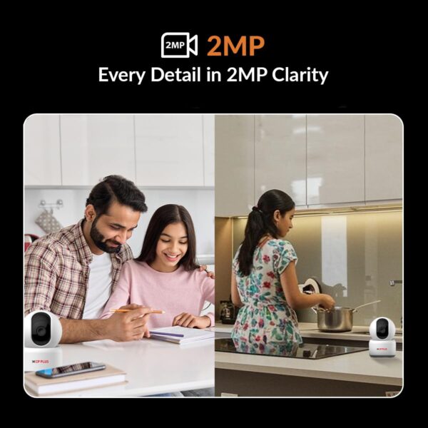 CP PLUS 2MP Smart Wi-Fi CCTV Security Camera with 360° View | View & Talk | Motion Tracking | CTC Cyber Secure Tech | Cloud Storage | Alexa & Google Home | CP-E25Q (Pack of 2)