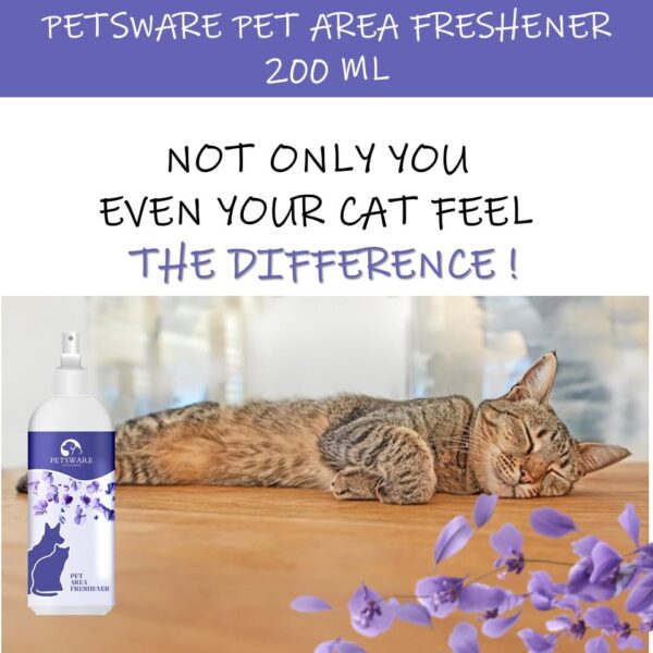 Cat Area Odour Remover with Refreshing Fragrance Removes Bad Odour from Urine,Feces,&Vomit|Natural Bio-Enzymatic Formula|Cat Litter Spray|For Surface Use Only Not on Pets(200ML) (Lavender)