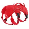 Outdoor Sports Harness for Dog Safety | Adjustable Pet Vest with Easy Control Handle for Outdoor Adventures Red