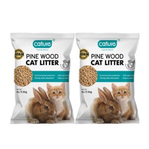 cature Care by Nature Pine Wood Cat Litter | Environmental Protection | Odor Elimination | Strong Water Absorption | Easy to Clean for Multiple Cats (7.2 Kg Total) (2 Packs of 3.6Kg)