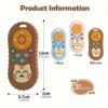 Cute Cat Silicone Baby Teether - Cat Remote Control Shape Food Grade Teething Toy for Babies - Sensory Teething Toy, Remote Teether for Babies (Pink)