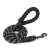 HANK Dog Leash | 3M Reflective Dog Rope | Soft Comfortable Handle | Heavy Duty Belt Hook | (Suitable Up to 10KG - Small Breed) - 5 Feet Long (S - Black)