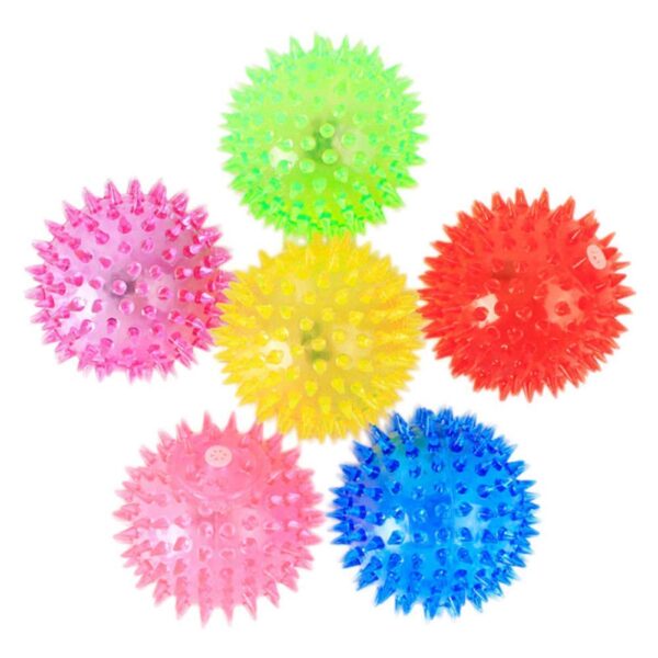 RvPaws- Ball Chew Teether Toys for Dog, Puppy, Cat, Kitten -Combo of 3 Ring Ball, Led Light Spiked Ball, Foot Ball