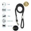 Harness for Medium Dogs Feather Soft Fur Padded Nylon Dog Harness, Dog Vest Harness Body Belt & Rope (Black, Medium) (Black, Large)