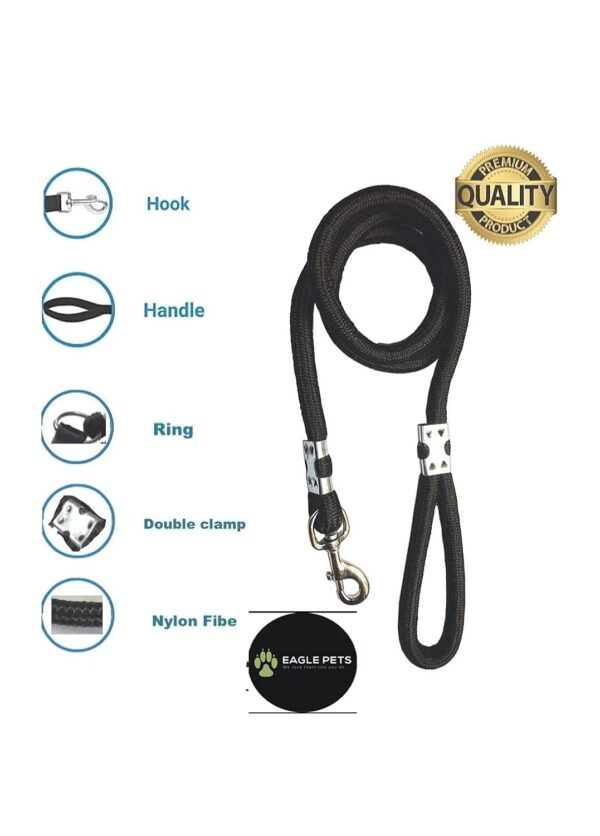 Harness for Medium Dogs Feather Soft Fur Padded Nylon Dog Harness, Dog Vest Harness Body Belt & Rope (Black, Medium) (Black, Large)