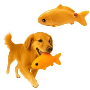 What's Poppin Fish Squeaky Toy for Dogs & Puppies | What's Poppin Fish Squeaky Toy for Dogs & Puppies | Realistic Fish Shape Chew Toy with Textured Scales | Rubber Dog Toy for Chewing, Fetch & Playing | Built-in Squeaker for Fun Engagemen (Type 1)