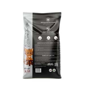 Emily Pets Natural Activated Carbon Clumping Cat Litter, Better Odor Control, Low-Dust, Best Natural Charcoal Litter Easy to Scoop, for Multiple Cats, (10Kg Total) (2 Packs of 5kg)