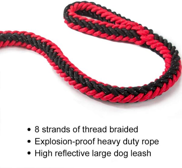 61st8tJWLfL._SL1000_.jpg PETLICIOUS & MORE Heavy Duty Dog Tough Nylon Braided Dog Leash For Medium Dogs Maxi Dogs & Large Dogs (Red & Black),60 cm