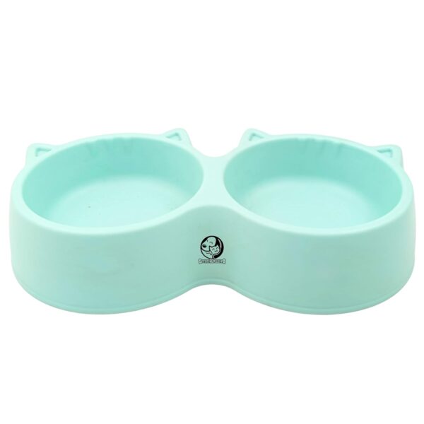 Foodie Puppies Non-Slip, Non-Toxic Pet Feeding Plastic Cat Face Shaped Foodie Puppies Non-Slip, Non-Toxic Pet Feeding Plastic Cat Face Shaped Double Bowl Food & Water Feeder 2-in-1 Bowl for Dogs, Puppies, Cats & Kittens (Color May Vary)