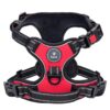 Dog Harness Dog Body Belt Vest for Large Medium Small Dogs with Safety Reflective No Pull Adjustable Military Style Dog Vest Training Harness(Red, Small)