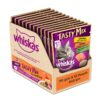 Whiskas Adult (1+ year) Tasty Mix Wet Cat Food Made Whiskas Adult (1+ year) Tasty Mix Wet Cat Food Made With Real Fish, Chicken With Salmon Wakame Seaweed in Gravy - Pack of 12 (70g x 12)