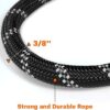 Taglory Rope Dog Leash 4 FT with Comfortable Padded Handle, Highly Reflective Threads Dog Leash for Medium Dogs, 3/8 inch, Black
