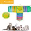 Foodie Puppies 3 Way Rainbow Cat Tunnel Toy - Foldable Interactive Pet Play Tunnel with Hanging Ball for Cats, Kittens, Rabbits, and Guinea Pigs | Indoor/Outdoor Puzzle Exercising Hiding Training Toy