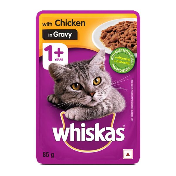 61uGX0SpBcL._SL1100_.jpg Whiskas Adult (+1 Year) Wet Cat Food, Tuna In Jelly, 24 Pouches (24 X 85G) & Chicken In Gravy, 24 Pouches (24 X 85G), 1 Count