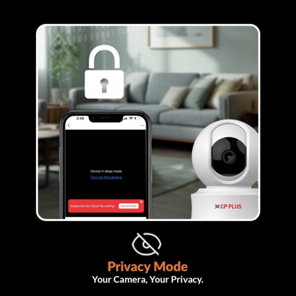 61v0jPp1neL._SL1200_.jpg CP PLUS 3MP Resolution Smart Wi-fi CCTV Home Security Camera | 360° View | Motion Tracking | 2-Way Talk | Cloud & SD Card Support | CTC Cyber Secure Tech | 15M Night Vision | CP-E31Q