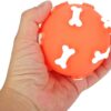 Dog Trust Squeaky Toys for Puppy,Bone Design Ball Shaped Teething, Dog Chew Christmas Small Dogs Squeaker Latex Rubber Soft Ball Chewing Teething Fetching Toy Gifts for Puppy Medium Dog