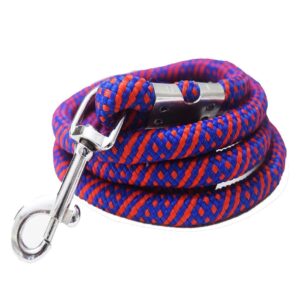 Sage Square Strong Dog Rope Leash | Durable Heavy Duty Comfortable Nylon Leash | Walking Leads with Strong Hook | for Large Dogs | Pack of 1 (Color May Vary) (15 MM)