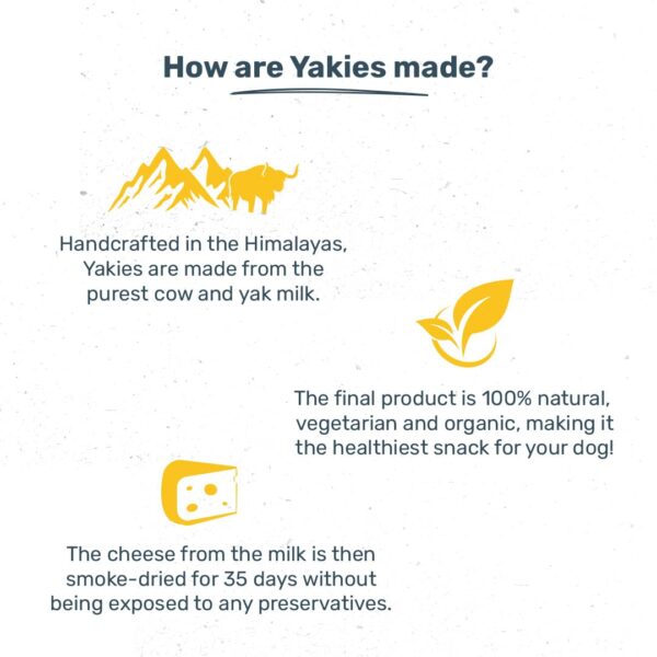 Heads Up For Tails Huft Yakies Organic Dog Chew Bone For All Life Stages (Large 3 Pcs)