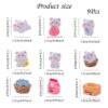 9 Pcs Miniature Decorative Items, Cute Fish Dried Cat Figurines for Home Decor, Garden Ornaments, Dollhouse Accessories, Gift Giving, White