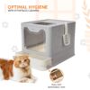 Amazon Basics Foldable Covered Cat Litter Box with Anti-Spill Tray | Easy Cleaning | Spacious Design | Top and Side Openings