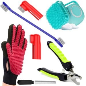 Dog Trust Dogs Grooming Kit – Dog Shampoo Brush 80ml, Dog Trust Dogs Grooming Kit – Dog Shampoo Brush 80ml, Nail Cutter, Tooth Brush and Glove for Puppy, Cat and Kitten – Combo of 4