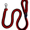 Woofy Heavy Duty Dog Tough Nylon Braided Dog Leash for Medium Dogs Maxi Dogs & Large Dogs, Heavy Leash & Heavy Hook (Red & Black)