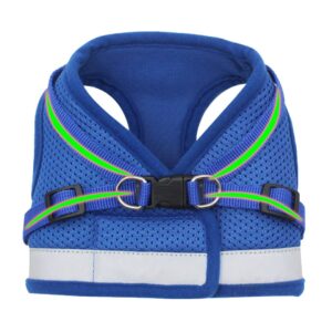 Kuber Industries Reflective Dog Harness with Adjustable Leash|Breathable Polyester Mesh Kuber Industries Reflective Dog Harness with Adjustable Leash|Breathable Polyester Mesh Fabric |XS Size|HT-844|Comfortable No-Pull Grip|Quick Release Buckles|Easy On - Easy Off Harness|Blue